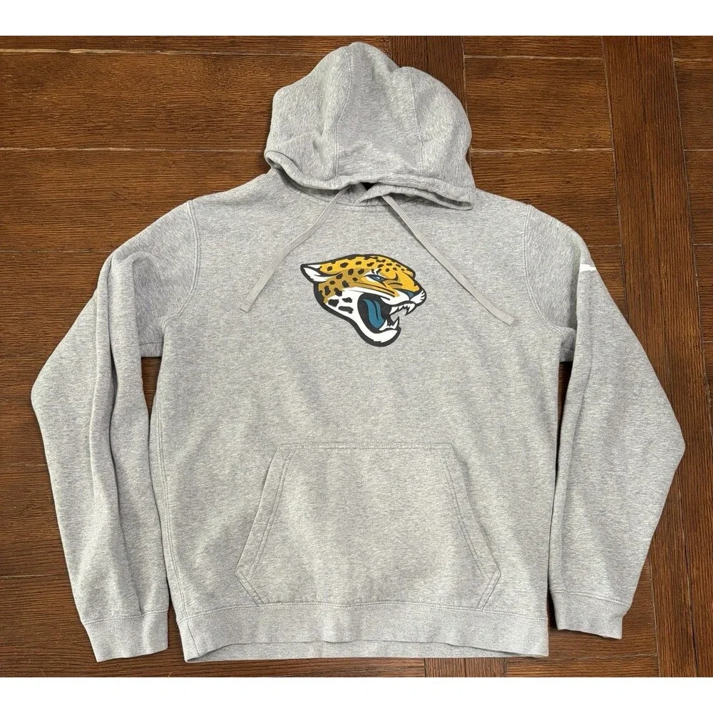 mens jacksonville jaguars Size M Grey Nike Hoodie Sweatshirt Pullover NFL